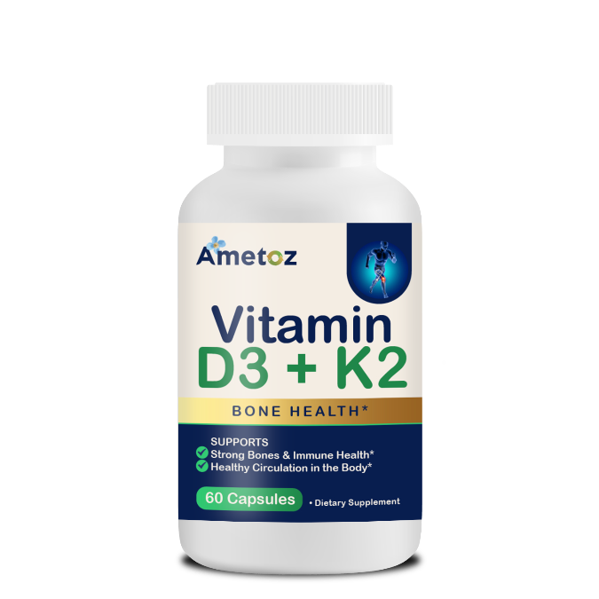 Ametoz Vitamin D3+K2 Capsules – 60 Count