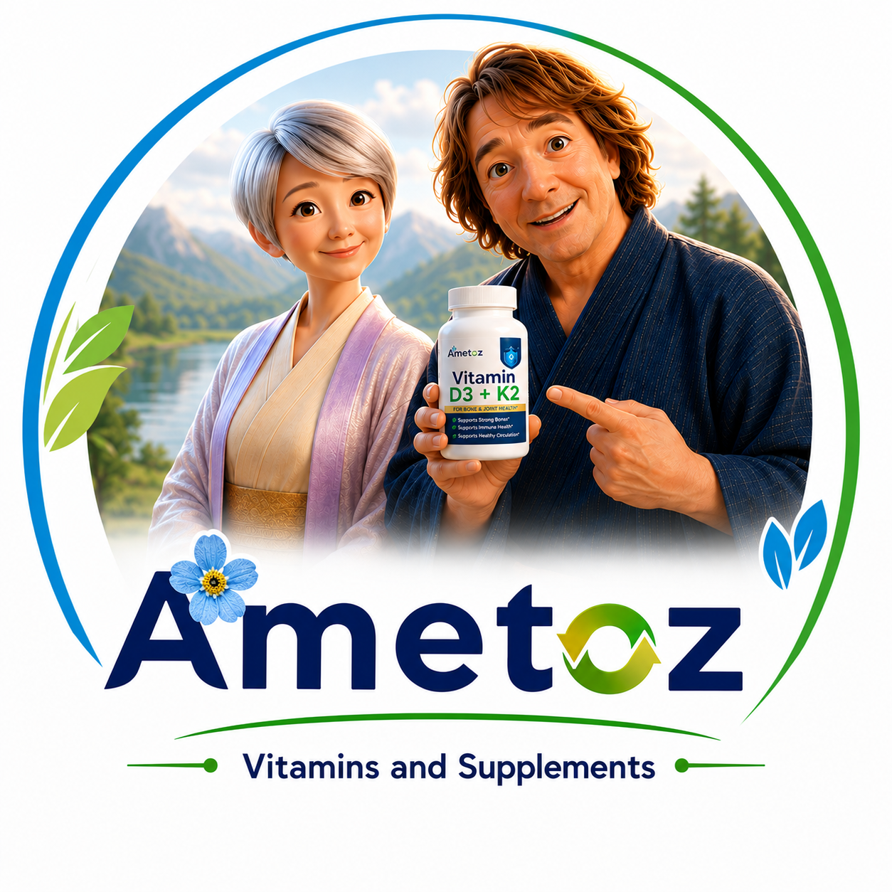 Ametoz Vitamin D3+K2 Capsules – 60 Count